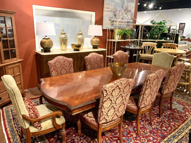 Hickory White Table with 8 Chairs & Buffet